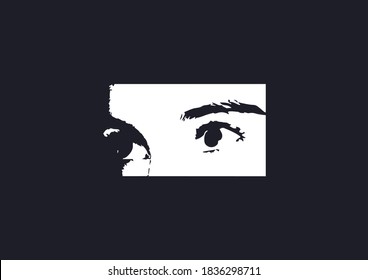 Eyes. Eyes logo. Black and white abstract logo