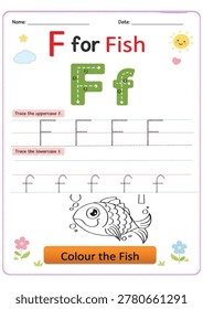 F for Fish tracking worksheet 