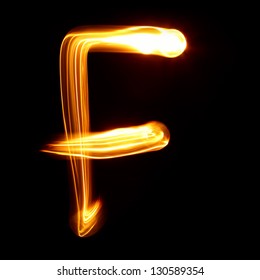 F - Pictured by light letters