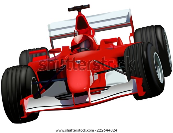 F1レースカー 色付きイラスト のイラスト素材