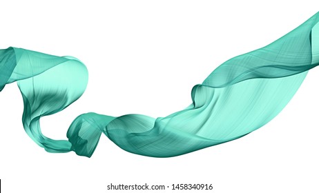 Fabric fluttering in the wind on a white background. 3d render	