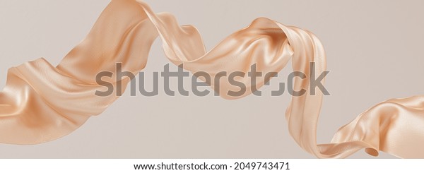 Fabric gold color\
Cloth Flowing on Wind, Textile Wave Flying movement, 3d rendering\
abstract fashion\
background