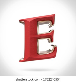 Fabric Letter 3D Red Alphabet Isolated Metallic Gold