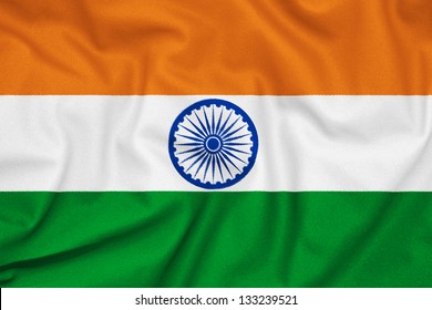 Fabric texture of the flag of India