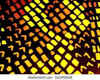 Fabric Texture. Passion Texture. Fire Cobra Texture. Decorative Color Art. Snake Skin Leather. Passion Cloth Textile Background. Vivid Snake Skin.