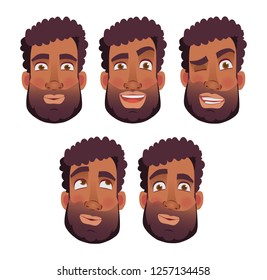 Face African Man Emotions African American Stock Illustration ...