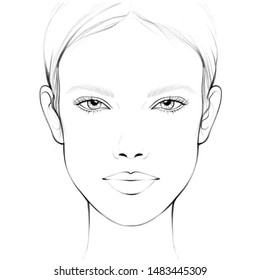 Face chart for makeup artist