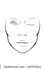 Face Chart Model Muah Makeup Eyes Stock Illustration 1367914511 ...