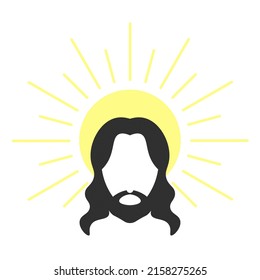 Face Jesus Christ Halo Isolated On Stock Illustration 2158275265 ...