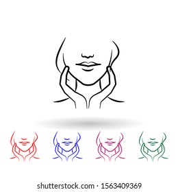 Face massage multi color icon. Simple outline, thin line illustration of antiaging icons for ui and ux, website or mobile application - Powered by Shutterstock