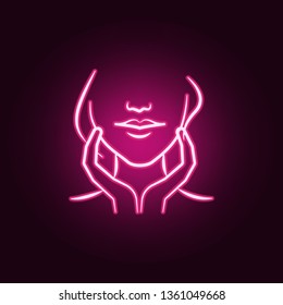 face massage neon icon. Elements of antiaging set. Simple icon for websites, web design, mobile app, info graphics - Powered by Shutterstock