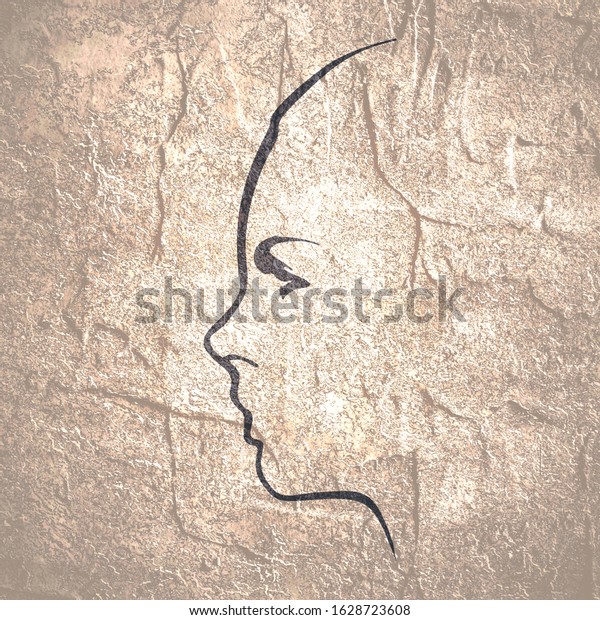 Face Profile View Elegant Silhouette Female Stock Illustration ...