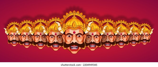 Face Of Ravana, Happy Dussehra Vijayadashami Festival, Navratri, Durga Puja