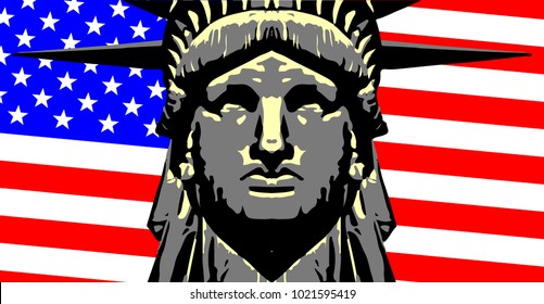 statue of liberty face clipart yelling