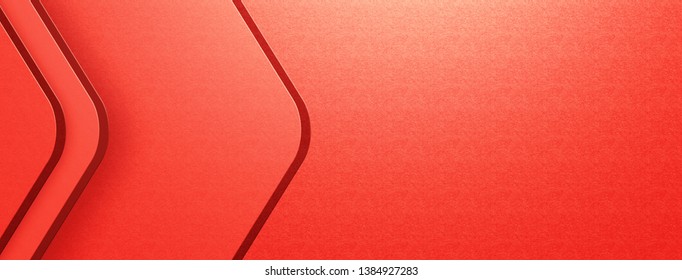 Facebook Red Banner Mockup. Header Cover For FB. 3d Illustration.