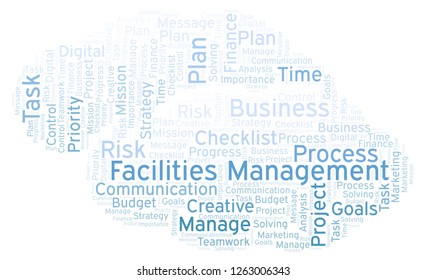Facilities Management word cloud, made with text only.