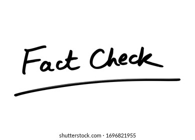 Fact Check Handwritten On A White Background.