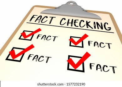 Fact Checking Checklist Clipboard Words 3d Illustration