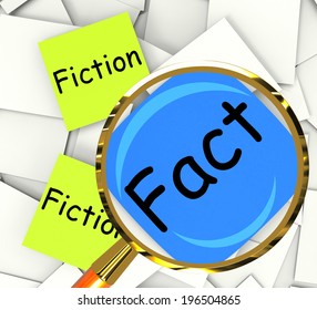 Fact Fiction Post-It Papers Meaning Correct Or Falsehood