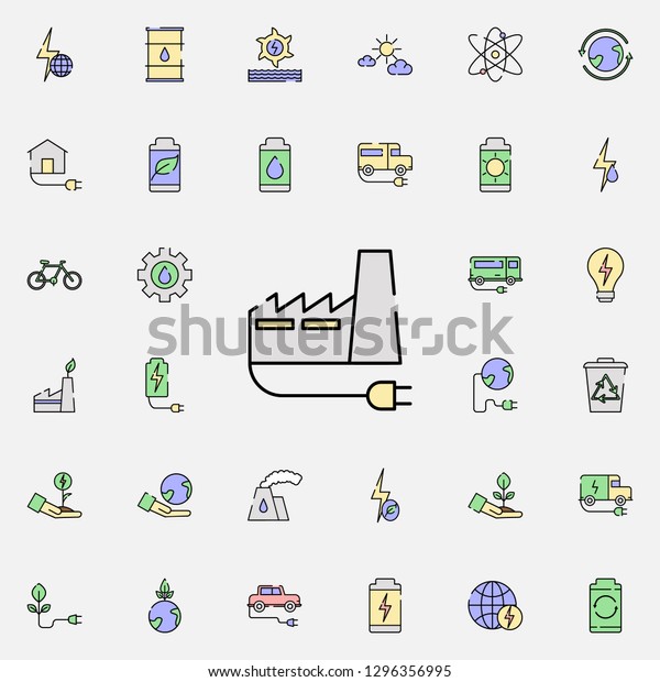 Factory icon. sustainable energy icons universal\
set for web and\
mobile