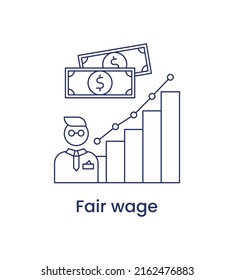 Fair Wage Icon, ESG Social Concept. Illustration Isolated On A White Background.