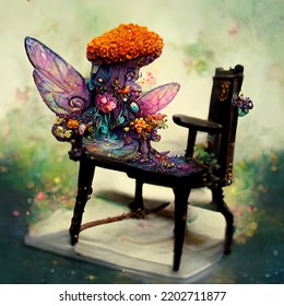 Fairy Chair  Fairy Tale Magic Glamour Art Nouveau Digital Art 3D Render