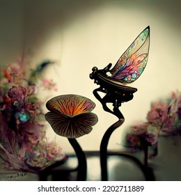 Fairy Chair  Fairy Tale Magic Glamour Art Nouveau Digital Art 3D Render