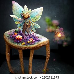 Fairy Chair  Fairy Tale Magic Glamour Art Nouveau Digital Art 3D Render