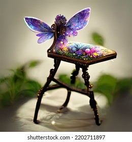 Fairy Chair  Fairy Tale Magic Glamour Art Nouveau Digital Art 3D Render