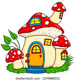 Cartoon Fairy House Shape Hat Stock Vector (Royalty Free) 1781851802