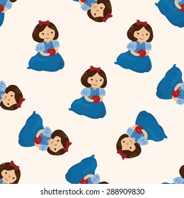 Fairytale Princess , Cartoon Seamless Pattern Background