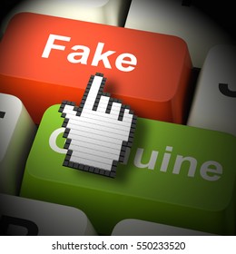 Fake Computer Key Means Artificial Product 3d Rendering