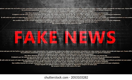 Fake News Disinformation Newspaper Article Concept, Hoax Internet Social Network Propaganda Misinformation. False News Articles 3D Illustration Background.