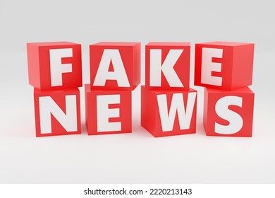 Fake News Online Internet Media Deception And Propaganda Journalism 3D Render Illustration. 3D Illustration