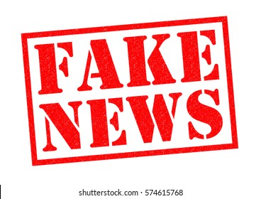 FAKE NEWS red Rubber Stamp over a white background.