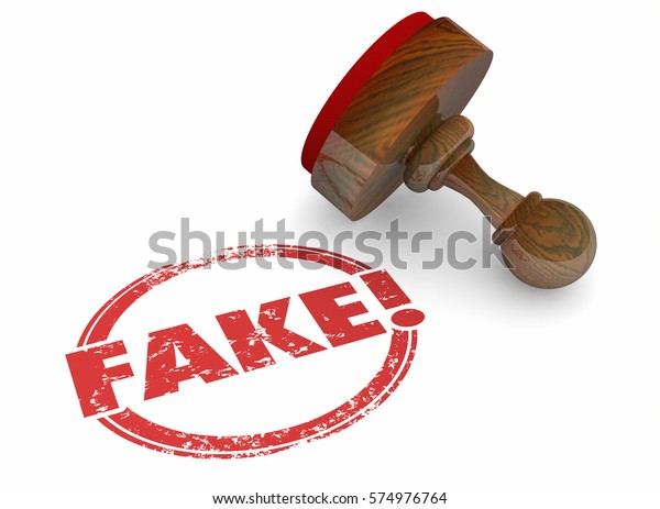 Fake Wrong Incorrect Lies Rejected Stamp Word 3d Illustration