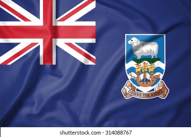 Falkland Islands flag on soft and smooth silk texture 