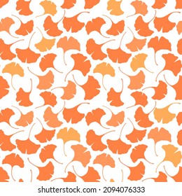 Fall Color Gingko Leaf Seamless Repeat Pattern