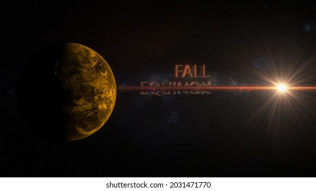 Fall Equinox ,september Equinox , 3d Rendering Illustration