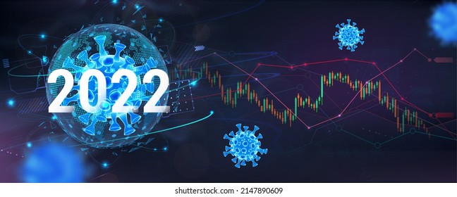 The Fall Of The Global Economy In 2022 Due To COVID-19, A Protracted Crisis Due To The Pandemic. The Impact Of Virus On The Stock Exchange And The Global Economy. Economic Fallout. Banner 2022