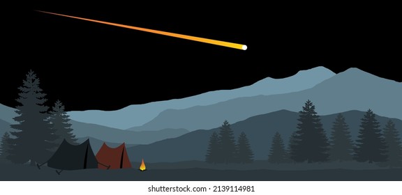 The Fall Of The Tunguska Meteorite In The Taiga. 