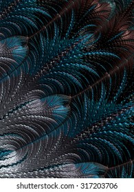 Fall Winter 2015 2016 Fashion Color Trends Scheme Collection: Glossy Pastel Silver Metal Meteor, Dark Navy And  Burgundy Maroon Brown Abstract Fractal Feather Pattern Illustration Background