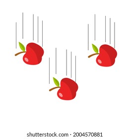 Falling Apple For Gravity Experiment Illustration