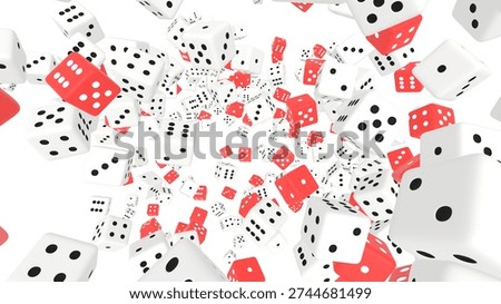 Falling Dice 3D Representation Gambling Concept