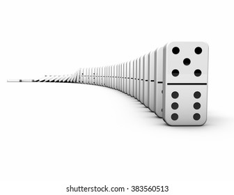 Falling Dominoes On White Background Stock Illustration 383560513 ...