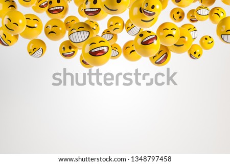 Similar – woman using smartphone sending emojis.