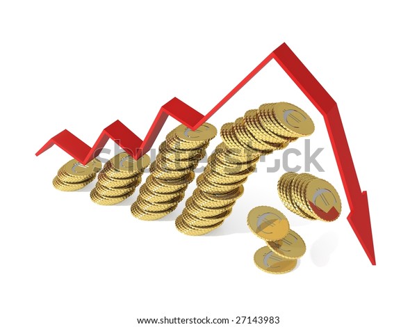 Falling Euro Coins 3d Graph Negative Stock Illustration 27143983