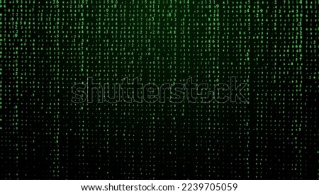 Falling numbers. Illustration of the matrix. Digital background with noise effect. Corrupted code, matrix failure. Visualization of big data.