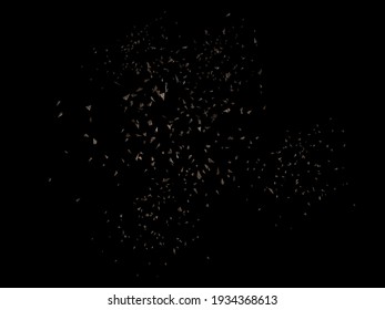 Falling Rocks Isolated On Black Background.3d Rendering Illustration.