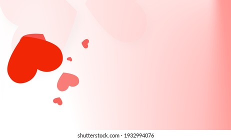 Falling and Rotating Heart Symbol for Copyspace Valentine on White Background